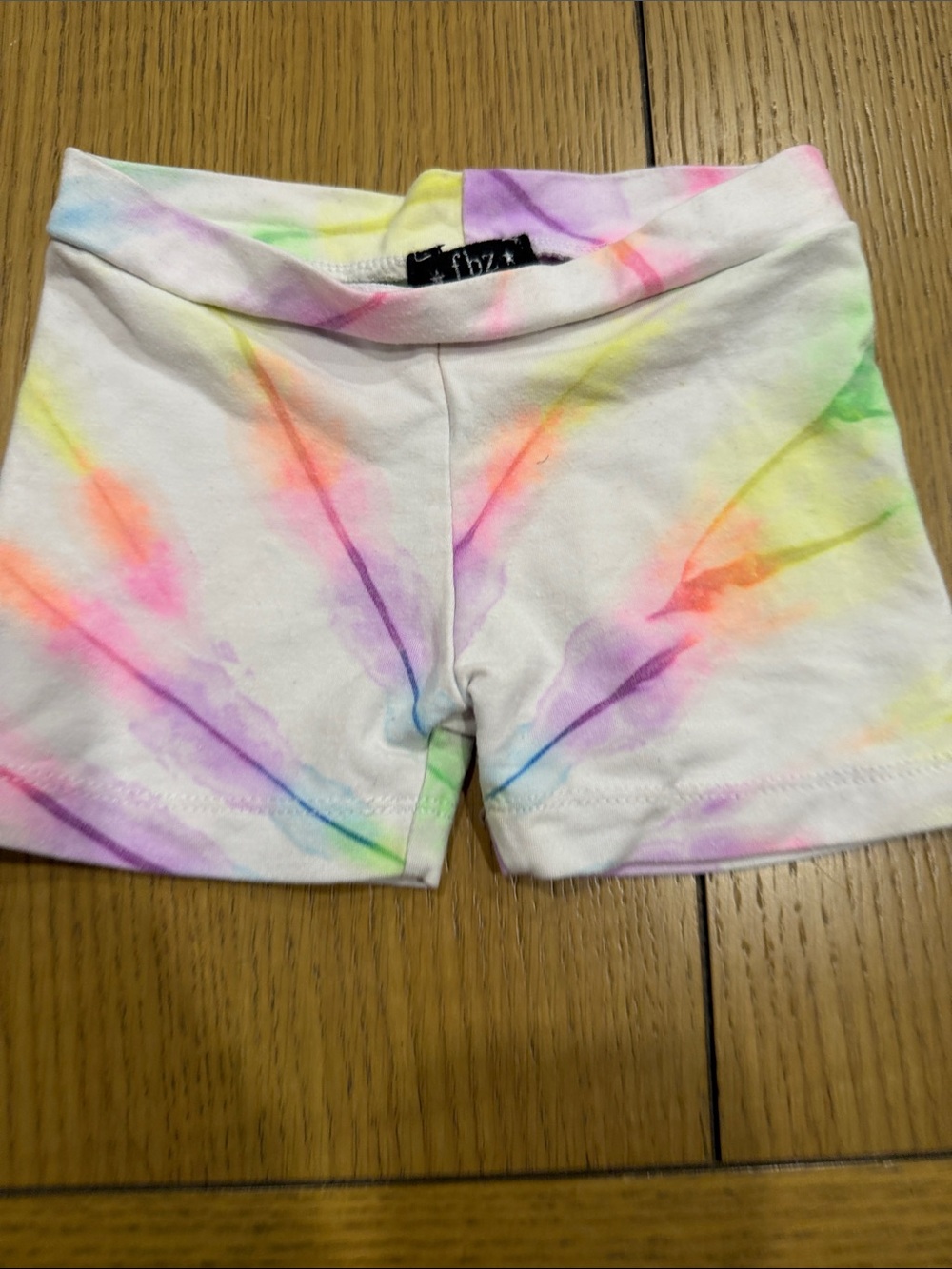 Flowers by Zoe White Tie-Dye Pastel Bike Shorts